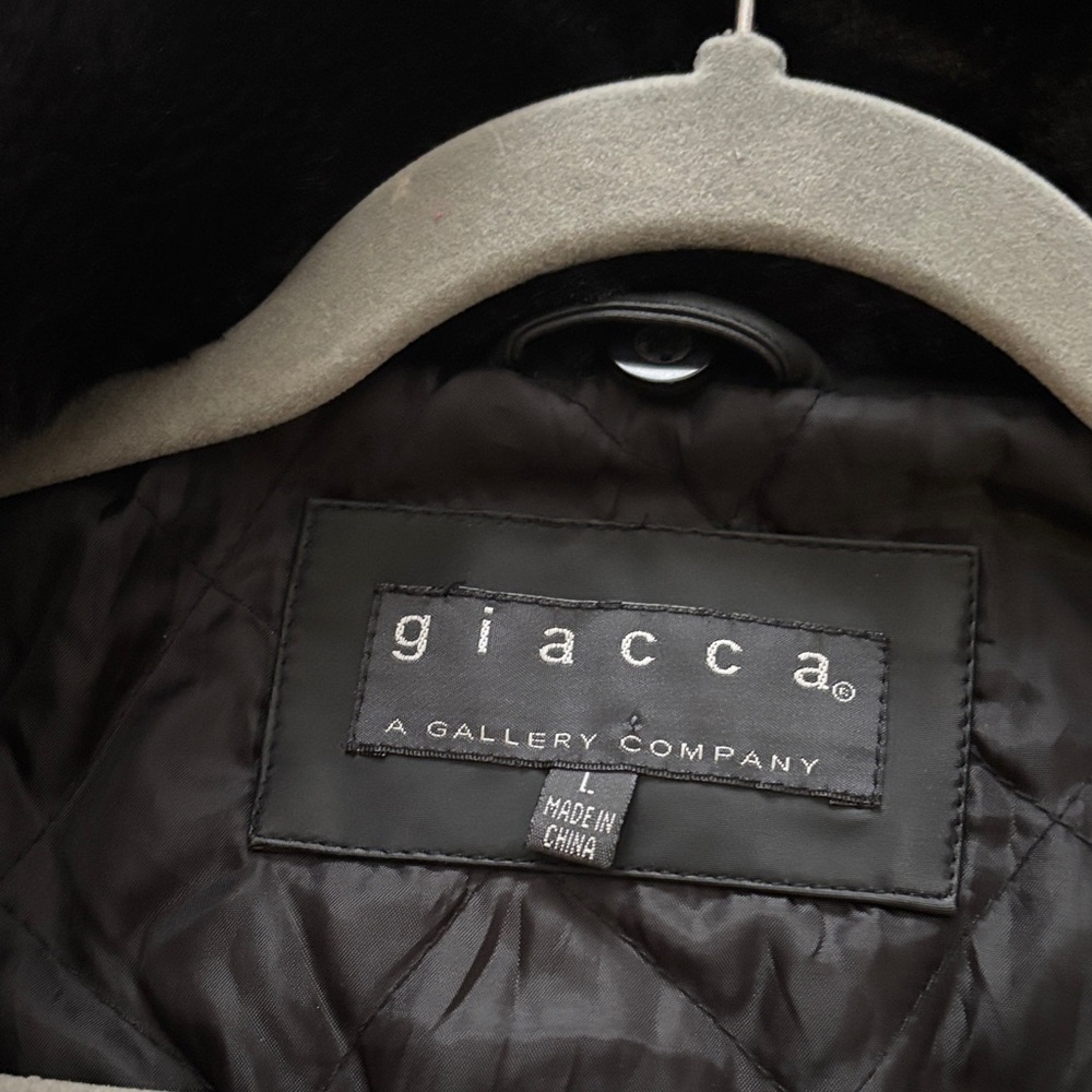 Giacca A Gallery Company: Black Coat with faux fur trim women’s size large - Picture 5 of 8